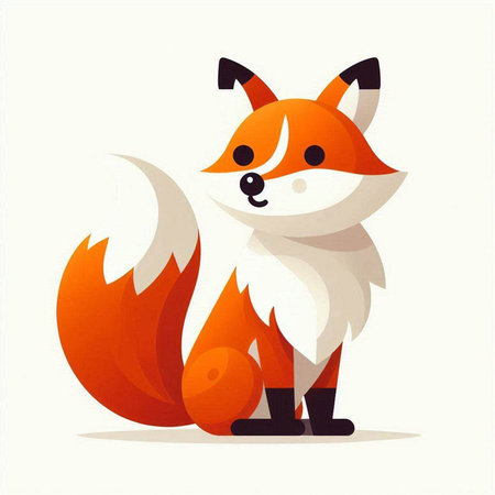 Cute cartoon fox isolated on a white background. Vector illustration.のイラスト素材