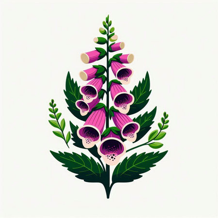 Digitalis purpurea, foxglove, foxglove, foxglove, foxglove, foxglove, foxgloveのイラスト素材