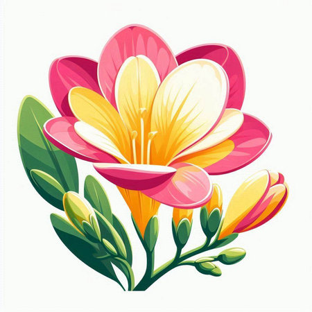 Beautiful spring flowers isolated on a white background. Vector illustration.のイラスト素材