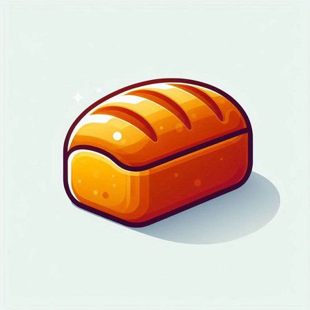 Vector illustration of bread. Isolated on a light blue background.のイラスト素材