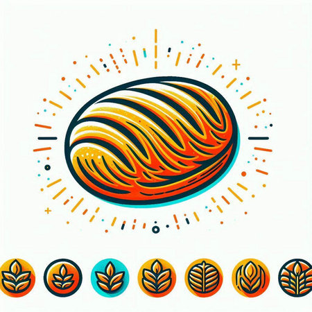 Vector illustration of bread and wheat. Bakery logo. Food icon.のイラスト素材
