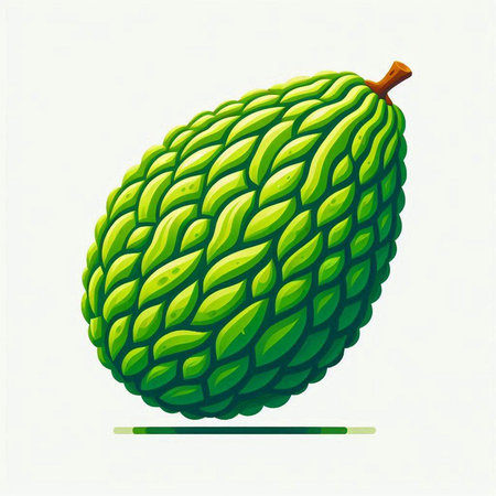 Illustration of a bergamot fruit on a white backgroundのイラスト素材