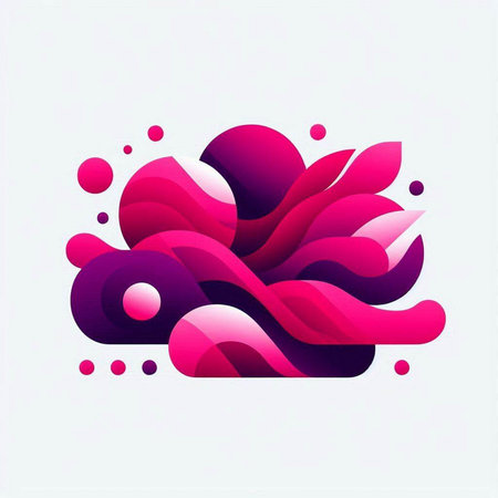 Colorful abstract liquid shape on white background. Vector design element.のイラスト素材