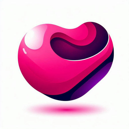Abstract glossy heart icon. Vector design elements for your application or corporate identity.のイラスト素材