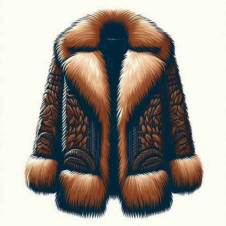 Mink fur coat. Vector illustration of mink fur coat.のイラスト素材