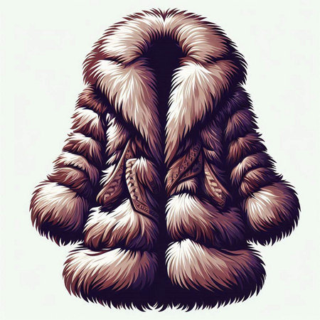 Vector image of a fur coat with a pattern on a white backgroundのイラスト素材