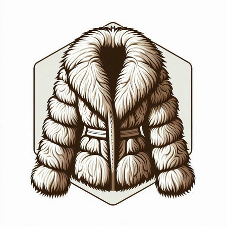 Illustration of a fur coat on a white background, vector illustrationのイラスト素材