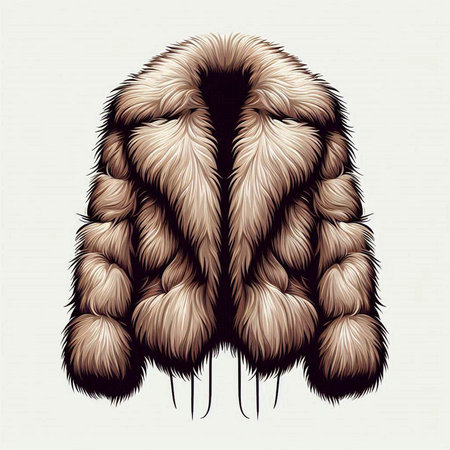Mink fur coat isolated on a white background. Vector illustration.のイラスト素材