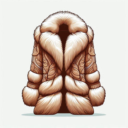 Vector illustration of a mink fur coat on a white background.のイラスト素材