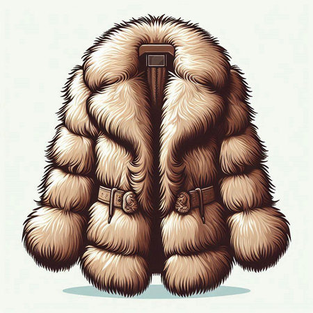 Fur coat. Vector illustration of a fur coat on a white background.のイラスト素材