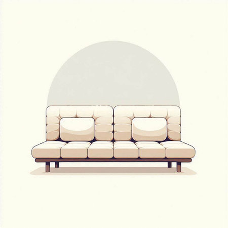 Sofa on a white background. Vector illustration in retro style.のイラスト素材