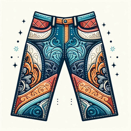 Tribal style pants. Hand drawn vector illustration for your designのイラスト素材