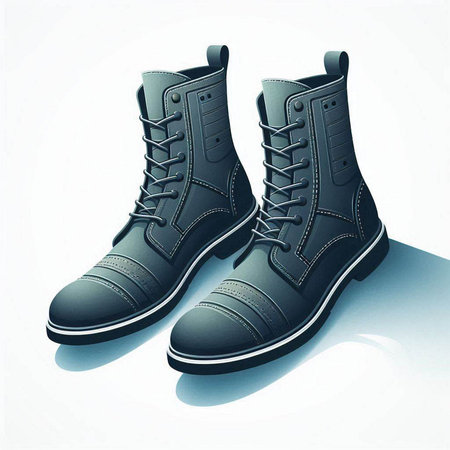 Hiking boots on a white background. Vector illustration. Eps 10.のイラスト素材