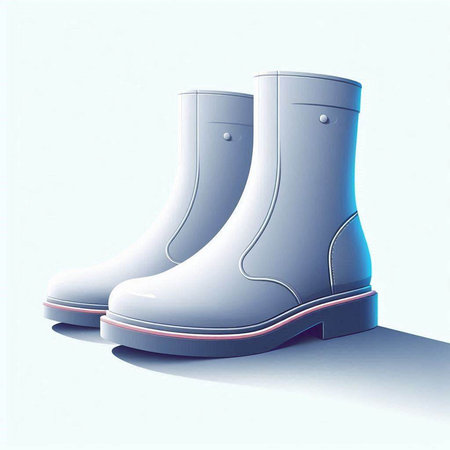 Rubber boots on a white background. 3d render illustration.のイラスト素材