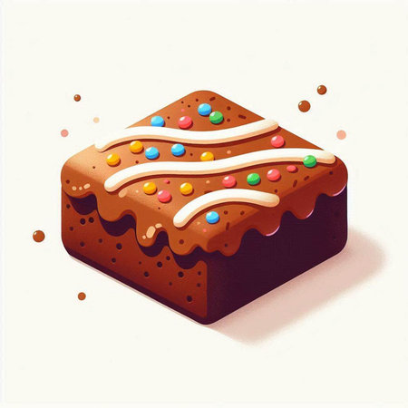 Illustration of a Chocolate Cake with Sprinkles and Sprinklesのイラスト素材