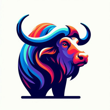 Bull head. Vector illustration. Isolated on a white background.のイラスト素材