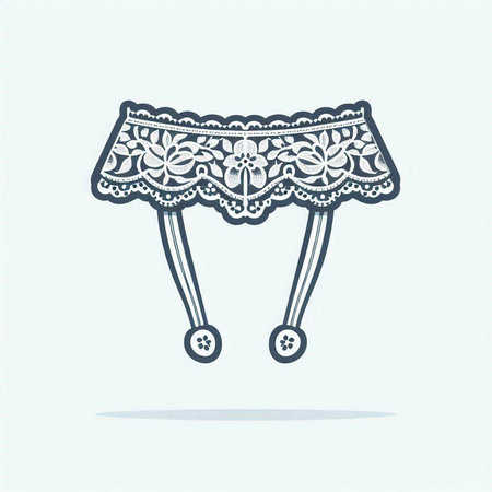 Women's panties with lace. Lace underwear. Vector illustration.のイラスト素材