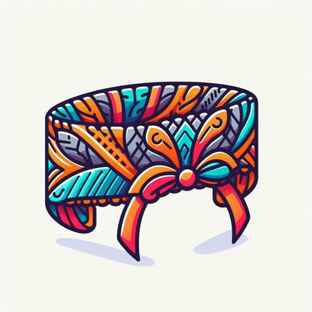 Hand drawn doodle illustration of a bandana. Vector.のイラスト素材