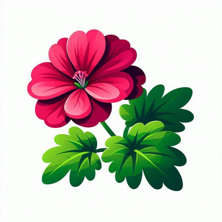Geranium flower isolated on white background. Vector illustration. Eps 10.のイラスト素材
