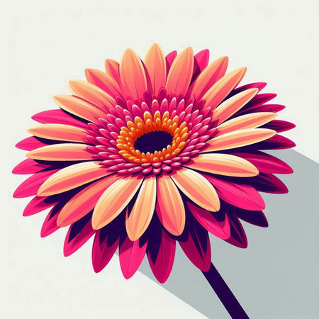 Gerbera flower on white background. Vector illustration. EPS 10のイラスト素材