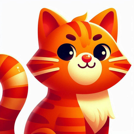 Illustration of a cute red cat on a white background, vector illustrationのイラスト素材
