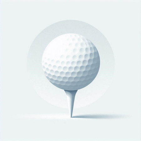 Golf ball on the tee. Vector illustration. Eps 10.のイラスト素材