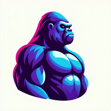 Gorilla vector illustration. Isolated on a white background.のイラスト素材