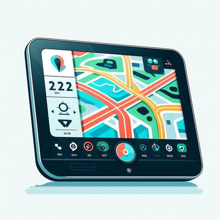 GPS navigator on the touch screen. Vector illustration. Eps 10のイラスト素材