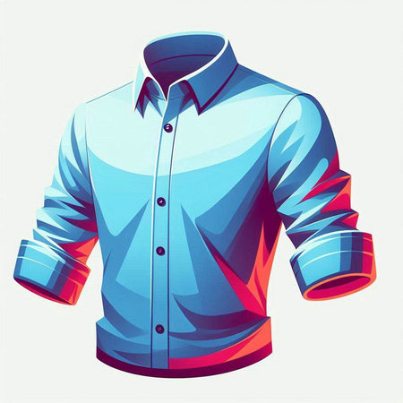 Men's shirt. Vector illustration of a man's shirt on a white background.のイラスト素材
