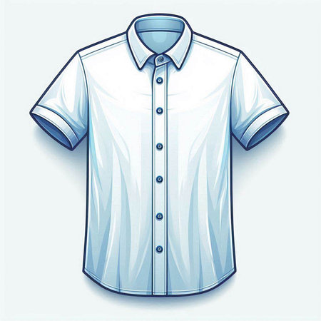 Illustration of white shirt on a white background. Vector illustration.のイラスト素材