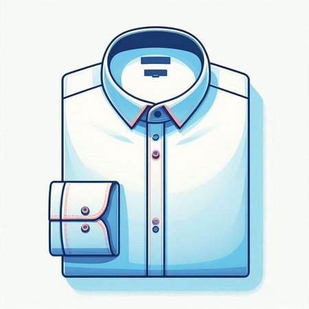 Illustration of a shirt with a briefcase on a white backgroundのイラスト素材