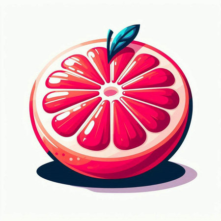 Grapefruit fruit isolated on a white background. Vector illustration.のイラスト素材