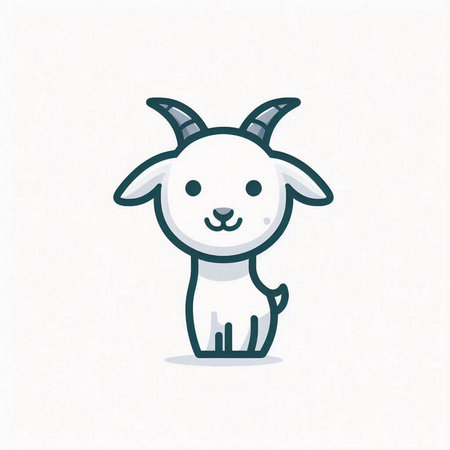 Cute goat vector illustration. Cute cartoon farm animal character.のイラスト素材