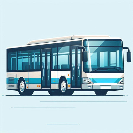 Illustration of a double-decker bus on a blue backgroundのイラスト素材