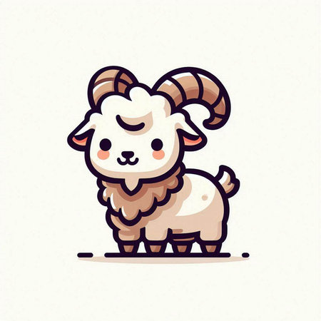 Cute cartoon sheep on white background. Vector illustration for your designのイラスト素材