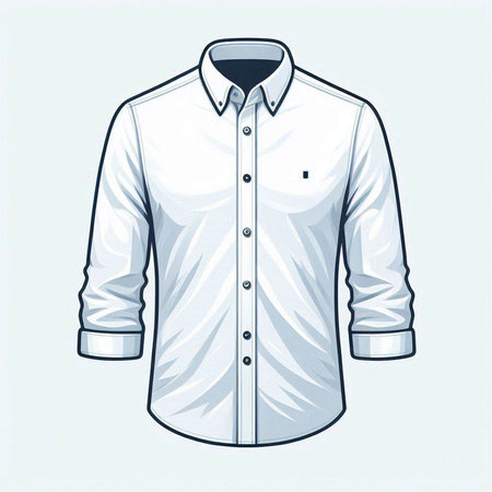 Illustration of a white shirt on a light background. Vector illustrationのイラスト素材