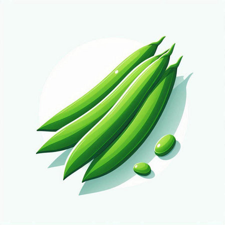 Fresh green peas on a white background. Vector illustration, EPS 10のイラスト素材