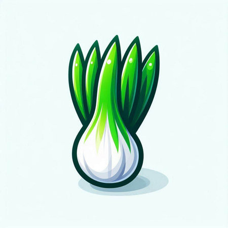 Illustration of a fresh spring onion isolated on a white background.のイラスト素材