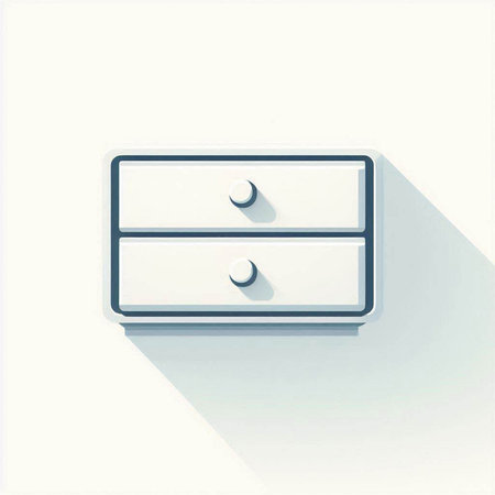 nightstand web icon. 3D illustration. Paper art style.のイラスト素材