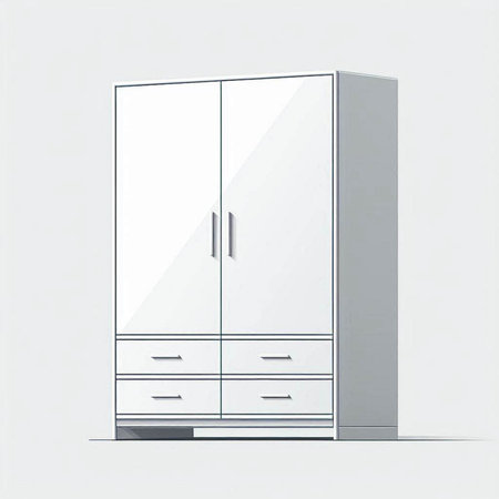 Illustration of a modern cupboard isolated on a white background.のイラスト素材