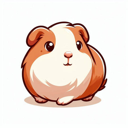 Illustration of a cute guinea pig on a white background.のイラスト素材