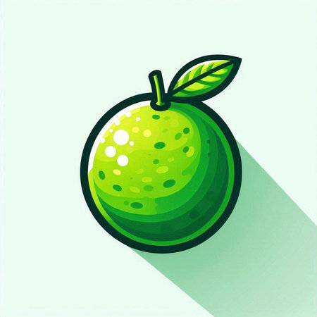 Vector illustration of lime icon with long shadow, flat design. Eps10のイラスト素材