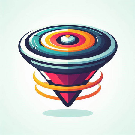 Retro 3d vector abstract colorful geometric shape, design element.のイラスト素材