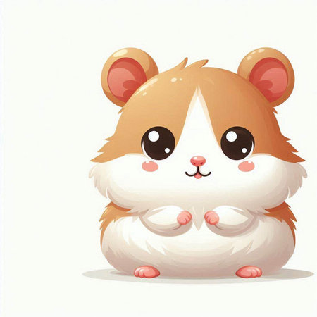 Cute hamster isolated on a white background. Vector illustration.のイラスト素材