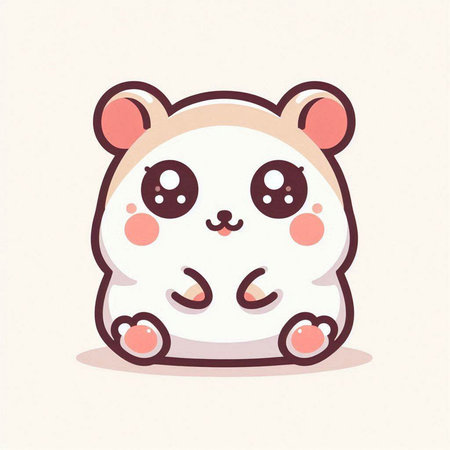 Cute hamster cartoon vector illustration. Cute little hamster character.のイラスト素材