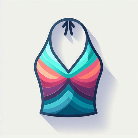 Vector illustration of a colorful woman's swimsuit on white background.のイラスト素材