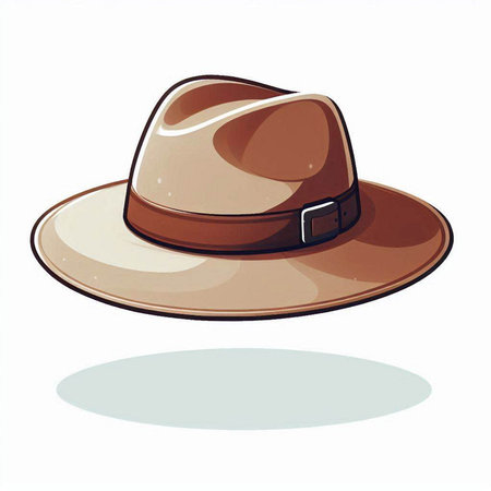 Brown hat on a white background, vector illustration, eps10のイラスト素材