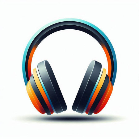 Headphones icon on white background. Vector illustration. Eps 10.のイラスト素材