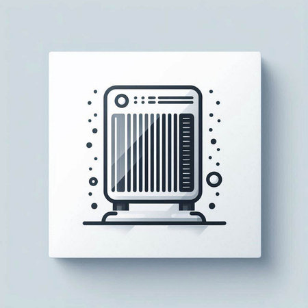 Grey line Air conditioner icon isolated on grey background. Split system air conditioning. Cool and cold climate control system. Vector Illustrationのイラスト素材