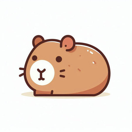 Cute hamster cartoon vector illustration. Cute hamster icon.のイラスト素材